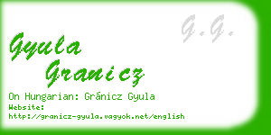 gyula granicz business card
